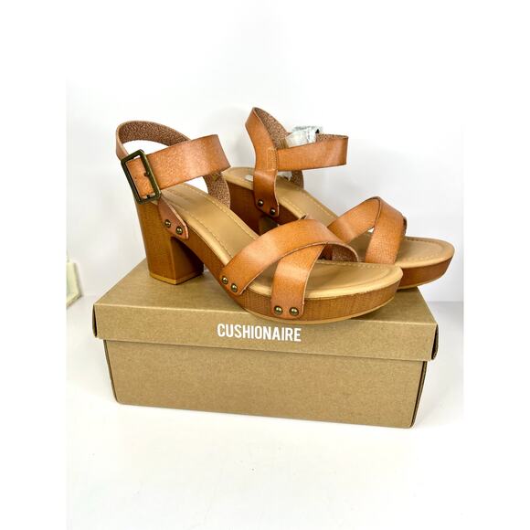 Cushionaire Slate Faux Wood Sandals Sayer Honey Sandals Size 9.5 NIB - Picture 2 of 11